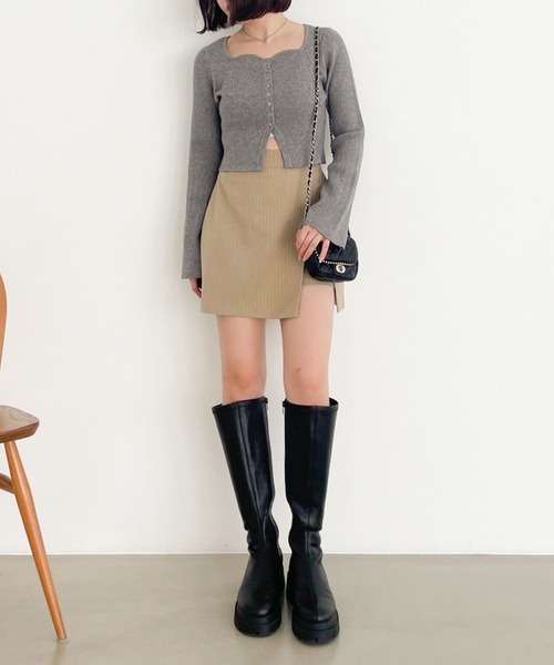 Heather（ヘザー）の「ハートネックデザインニット  102410（ニット/セーター・レディース・アイボリー/ブラック/グレー・FREE）」の15枚目の写真