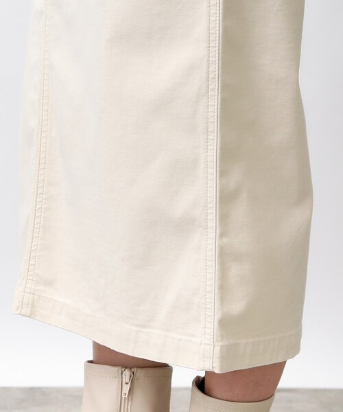 OPAQUE.CLIP(オペークドットクリップ)の「ストレッチベイカースカート/オーガニックコットン混【洗濯機洗い可/ストレッチ】(スカート・レディース・オフホワイト/ブラック/カーキ・40/38/42/36/34)」の7枚目の写真