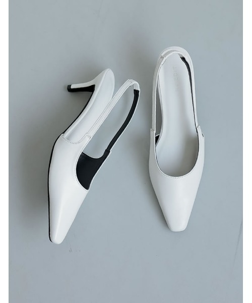 Re:EDIT（リエディ）の「[神山まりあさん着用][2024AW SHOES COLLECTION][販売数1千足突破！][大きいサイズ有]バックストラップスクエアトゥミュールパンプス（パンプス・レディース・ゴールド/シルバー/ドット/ホワイト/ブラック/ボルドー/キャメル/レオパード・LARGE/X-LARGE/MEDIUM/SMALL/XX-LARGE）」の2枚目の写真