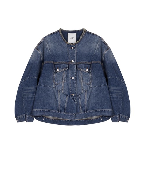 JNBY（ジェーエヌビーワイ）の「Deconstructed Raw-edge Denim Jacket 