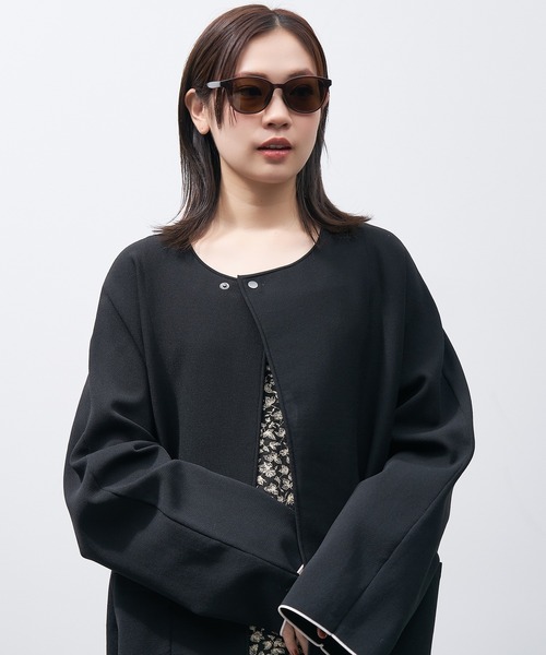 Zoff（ゾフ）の「【Web限定】ウェリントン型 サングラス｜軽量｜偏光レンズ｜Zoff（サングラス・レディース・ブラウン/ブラック・FREE）」の17枚目の写真