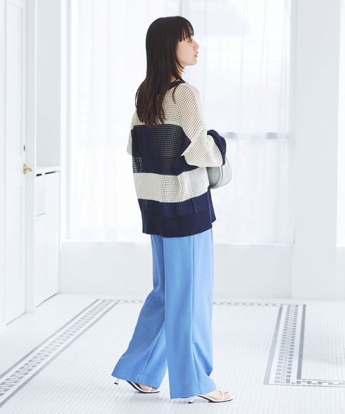 VIS（ビス）の「透かし編みメッシュラメニット（ニット/セーター・レディース・ブラック/ブルー系その他/キナリ・FREE）」の5枚目の写真