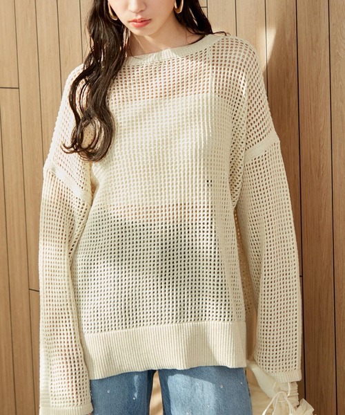 ViS - vis ビス　ニット 透かし編みメッシュラメニット　完売商品　送料込 VIS（ビス）の「透かし編みメッシュラメニット（ニット/セーター
