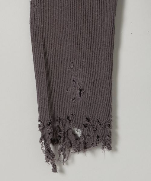 JEANASIS（ジーナシス）の「ヘビークラッシュリブロンTEE/109942（Tシャツ/カットソー・レディース・チャコールグレー/ブラック/オフホワイト・FREE）」の7枚目の写真