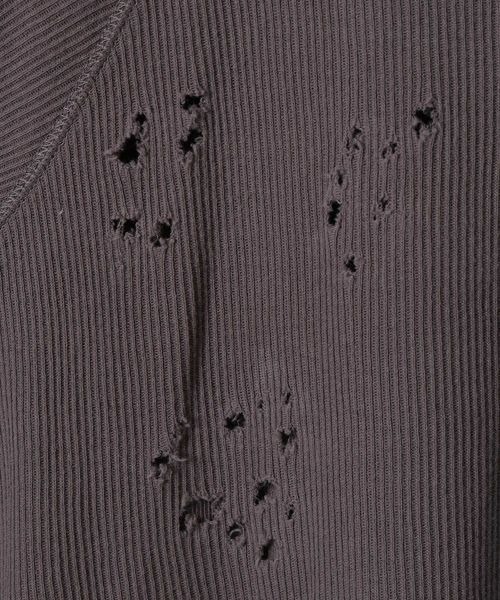 JEANASIS（ジーナシス）の「ヘビークラッシュリブロンTEE/109942（Tシャツ/カットソー・レディース・チャコールグレー/ブラック/オフホワイト・FREE）」の9枚目の写真