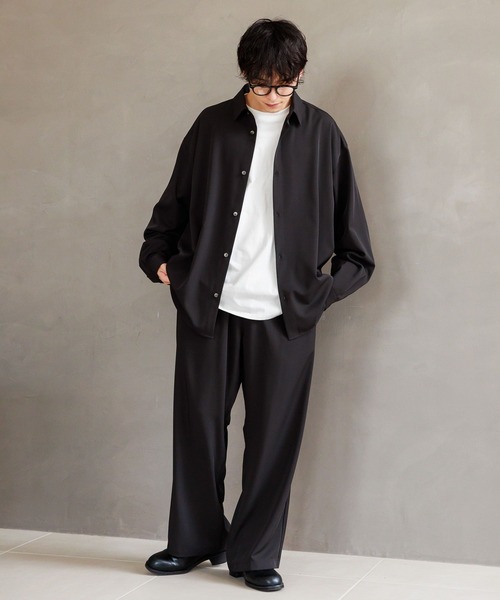 RAGEBLUE（レイジブルー）の「【LUXURY+EASY】DRAPE WIDE PANTS/ラグイージー/ドレープワイドパンツ（スラックス・メンズ・ブラウン/ブルー/グレー/ブラック/ライトグレー・LARGE/SMALL/MEDIUM）」の6枚目の写真