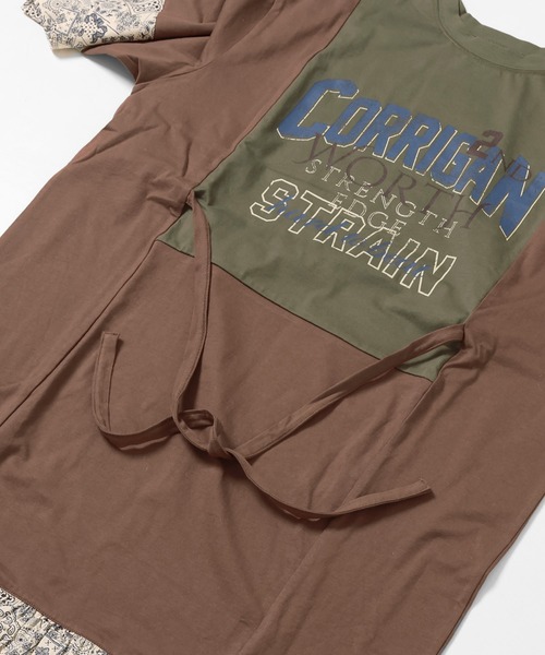 KRIFF MAYER Lady's Collection（クリフメイヤーレディースコレクション）の「カット×布帛リメイク風ワンピース（ワンピース・レディース・ブラウン/ブラック/オートミール/チャコール・LARGE/MEDIUM）」の16枚目の写真