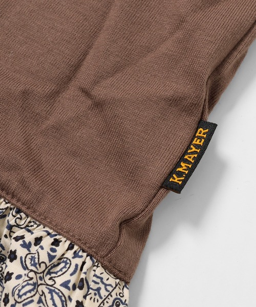 KRIFF MAYER Lady's Collection（クリフメイヤーレディースコレクション）の「カット×布帛リメイク風ワンピース（ワンピース・レディース・ブラウン/ブラック/オートミール/チャコール・LARGE/MEDIUM）」の17枚目の写真