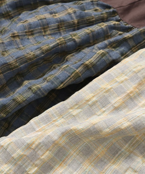 KRIFF MAYER Lady's Collection（クリフメイヤーレディースコレクション）の「カット×布帛リメイク風ワンピース（ワンピース・レディース・ブラウン/ブラック/オートミール/チャコール・LARGE/MEDIUM）」の20枚目の写真