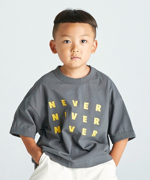 FOV（フォブ）の「フォブ NEVER リンガーTシャツ（Tシャツ/カットソー・キッズ・ベージュ系その他/グリーン/チャコールグレー・S/M/L/XL）」の2枚目の写真