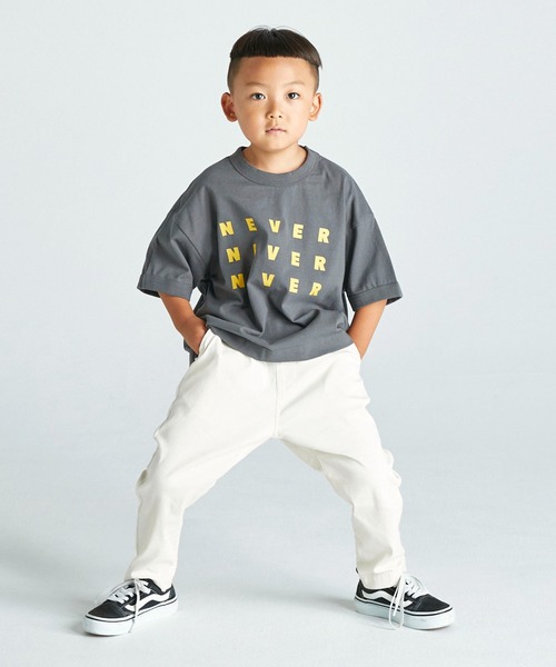 FOV（フォブ）の「フォブ NEVER リンガーTシャツ（Tシャツ/カットソー・キッズ・ベージュ系その他/グリーン/チャコールグレー・S/M/L/XL）」の5枚目の写真