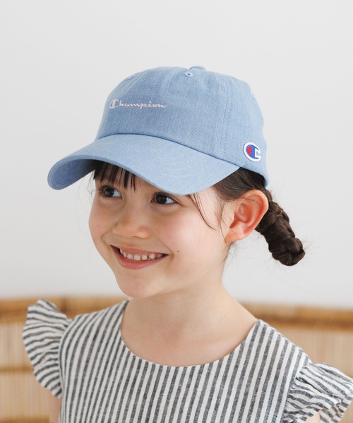Champion(チャンピオン)の「【Champion(チャンピオン)】ツイル&デニムCAP(KIDS)(キャップ・キッズ・ネイビー/ダークグレー/ベージュ/ラベンダー/ピンク/ブルー/ブラック/オリーブ/サックスブルー・FREE)」の6枚目の写真