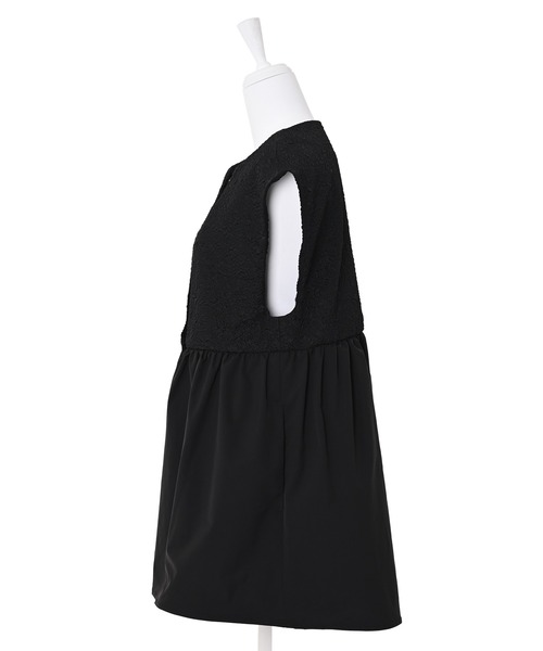 Narcissus(ナルシス)の「ジャガードブラウスジャケット ベスト オケージョン(ノーカラージャケット・レディース・ブラック/ベージュ・FREE)」の8枚目の写真