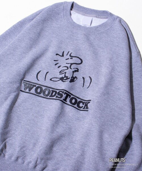 PEANUTS（ピーナッツ）の「【PEANUTS/ピーナッツ】プリント クルーネックスウェット（スウェット・メンズ・グレー/ネイビー/ホワイト/グリーン・L/M）」の2枚目の写真