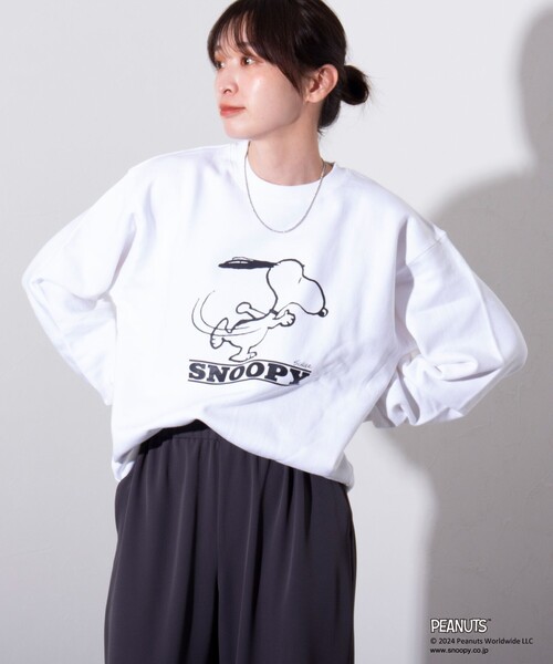 PEANUTS（ピーナッツ）の「【PEANUTS/ピーナッツ】プリント クルーネックスウェット（スウェット・メンズ・グレー/ネイビー/ホワイト/グリーン・L/M）」の22枚目の写真