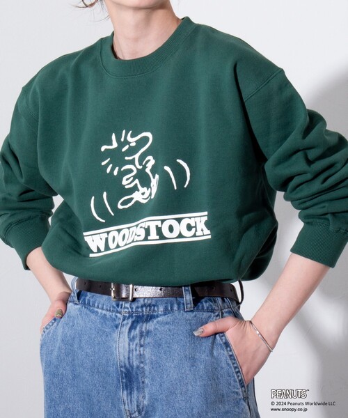 PEANUTS（ピーナッツ）の「【PEANUTS/ピーナッツ】プリント クルーネックスウェット（スウェット・メンズ・グレー/ネイビー/ホワイト/グリーン・L/M）」の15枚目の写真