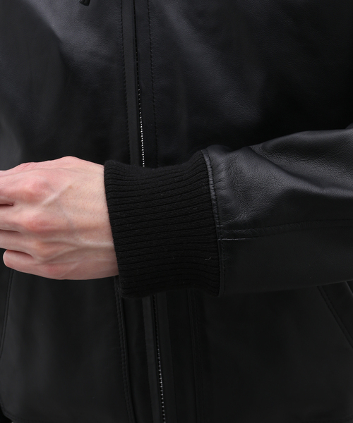 Schott（ショット）の「【Schott / ショット】LEATHER FULLZIP PARKA（ライダースジャケット・メンズ・ブラック・MEDIUM/LARGE/X-LARGE）」の9枚目の写真