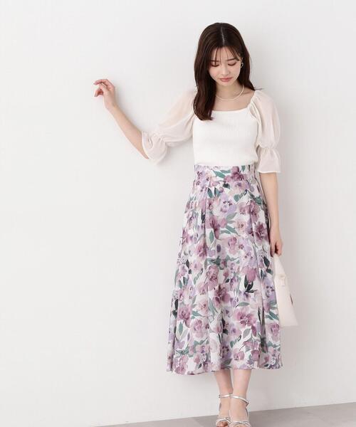 PROPORTION BODY DRESSING（プロポーションボディドレッシング）の「ジャガードフラワータックスカート / 1214120411（スカート・レディース・パープル/ブルー・X-SMALL/SMALL/MEDIUM）」の13枚目の写真