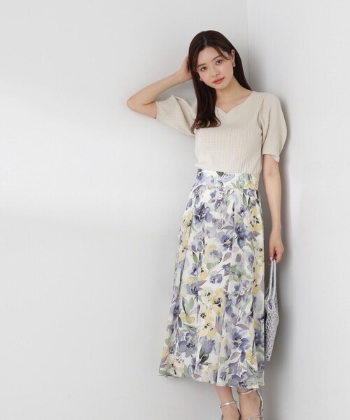 PROPORTION BODY DRESSING（プロポーションボディドレッシング）の「ジャガードフラワータックスカート / 1214120411（スカート・レディース・パープル/ブルー・X-SMALL/SMALL/MEDIUM）」の18枚目の写真