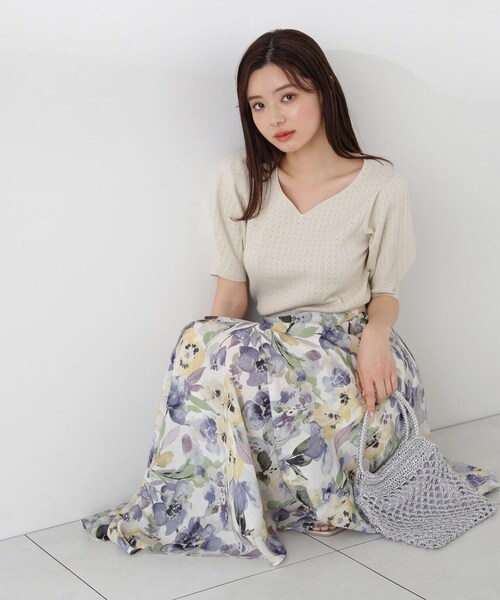 PROPORTION BODY DRESSING（プロポーションボディドレッシング）の「ジャガードフラワータックスカート / 1214120411（スカート・レディース・パープル/ブルー・X-SMALL/SMALL/MEDIUM）」の20枚目の写真