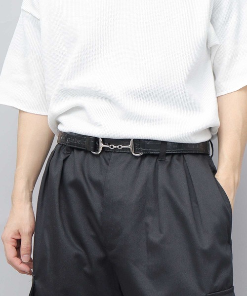 ★美品★ビットベルト　ブラック SEVEN BY SEVEN（セブンバイセブン）HIDE BUCKLE LEATHER BELT