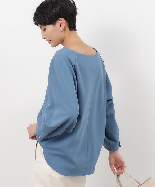 OPAQUE.CLIP（オペークドットクリップ）の「◆UV 袖口パール調ボタンキーネックジャージ【洗濯機洗い可】（Tシャツ/カットソー・レディース・ライトグレー/ホワイト/ブラック/ライトブルー・36/42/38/40）」の13枚目の写真