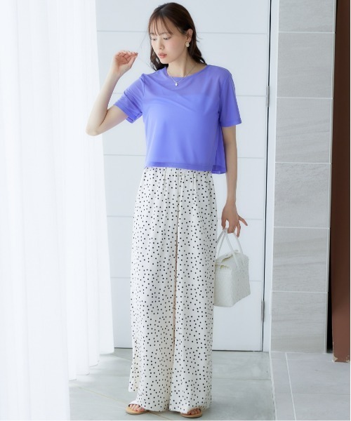 miclat(ミクラ)の「大きいサイズ ドット柄パンツ miclat(その他パンツ・レディース・ベージュ系/ブラック系・L/5L/4L/3L/LL)」の8枚目の写真