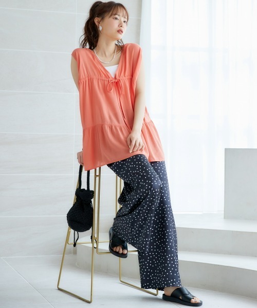 miclat(ミクラ)の「大きいサイズ ドット柄パンツ miclat(その他パンツ・レディース・ベージュ系/ブラック系・L/5L/4L/3L/LL)」の12枚目の写真