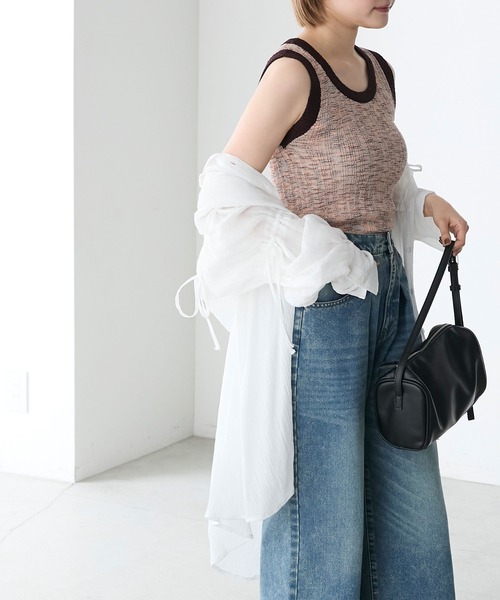 forksy.】ミジンボーダーアメスリニットタンクトップ（タンク