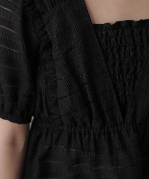 FREE'S MART（フリーズマート）の「◆肩フリルシャーリングペプラムブラウス（シャツ/ブラウス・レディース・ブラック/ホワイト/イエロー・FREE）」の16枚目の写真