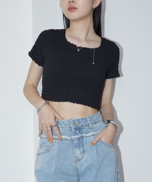 Aunt Marie's(アントマリーズ)の「シャーリングコンパクトトップス(Tシャツ/カットソー・レディース・ミント/ホワイト/ブラック・FREE)」の22枚目の写真
