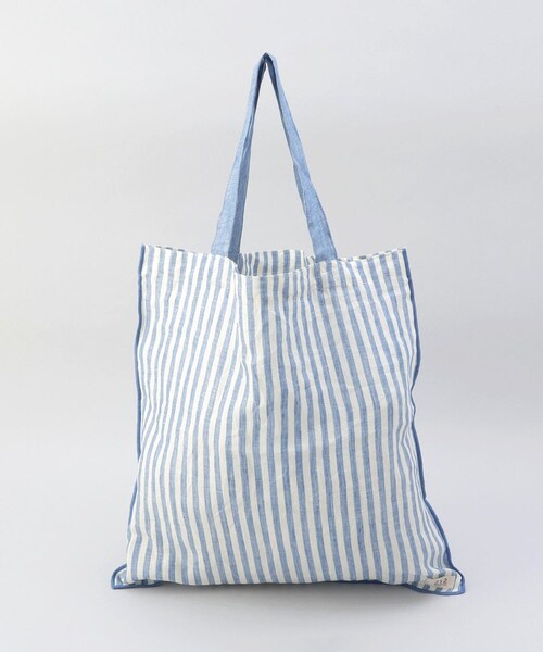 212 KITCHEN STORE(トゥワントゥキッチンストア)の「リネンストライプ エコバッグL WH×BL <212Kオリジナル>(エコバッグ/サブバッグ・レディース・その他・00)」の1枚目の写真
