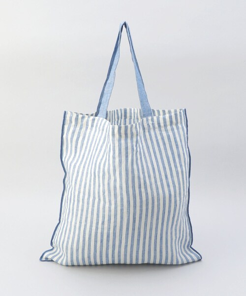 212 KITCHEN STORE(トゥワントゥキッチンストア)の「リネンストライプ エコバッグL WH×BL <212Kオリジナル>(エコバッグ/サブバッグ・レディース・その他・00)」の2枚目の写真
