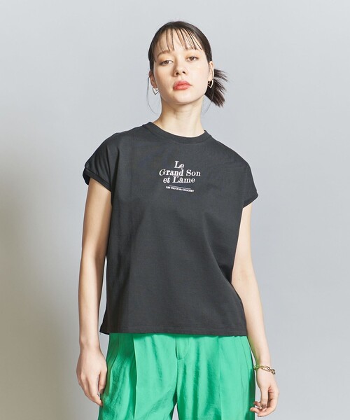 BEAUTY&YOUTH UNITED ARROWS(ビューティーアンドユースユナイテッドアローズ)の「コットン ロゴプリント フレンチスリーブ Tシャツ(Tシャツ/カットソー・レディース・ライトピンク/ホワイト/ダークグレー・FREE)」の3枚目の写真