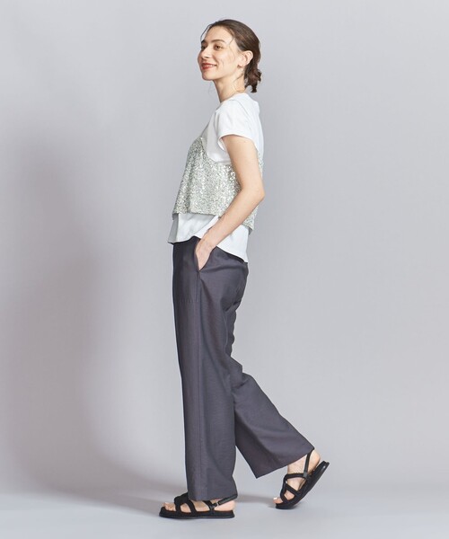 BEAUTY&YOUTH UNITED ARROWS(ビューティーアンドユースユナイテッドアローズ)の「コットン ロゴプリント フレンチスリーブ Tシャツ(Tシャツ/カットソー・レディース・ライトピンク/ホワイト/ダークグレー・FREE)」の7枚目の写真