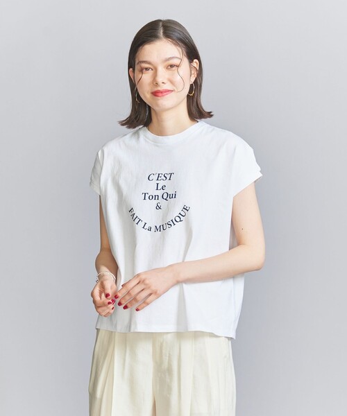 BEAUTY&YOUTH UNITED ARROWS(ビューティーアンドユースユナイテッドアローズ)の「コットン ロゴプリント フレンチスリーブ Tシャツ(Tシャツ/カットソー・レディース・ライトピンク/ホワイト/ダークグレー・FREE)」の8枚目の写真