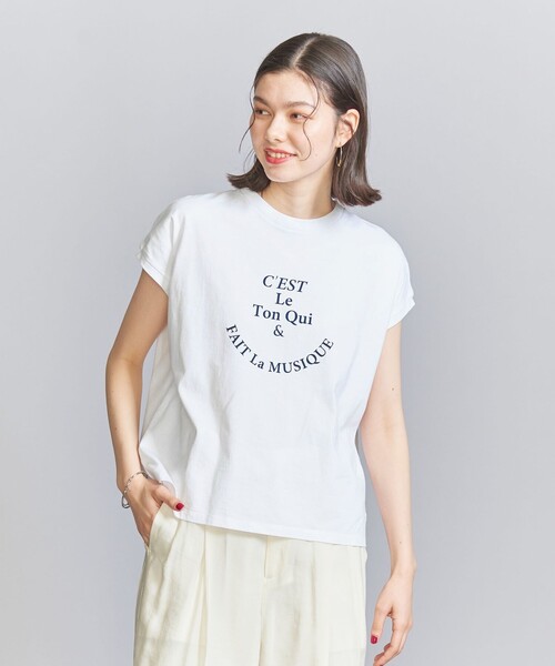 BEAUTY&YOUTH UNITED ARROWS(ビューティーアンドユースユナイテッドアローズ)の「コットン ロゴプリント フレンチスリーブ Tシャツ(Tシャツ/カットソー・レディース・ライトピンク/ホワイト/ダークグレー・FREE)」の9枚目の写真