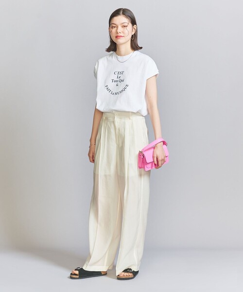 BEAUTY&YOUTH UNITED ARROWS(ビューティーアンドユースユナイテッドアローズ)の「コットン ロゴプリント フレンチスリーブ Tシャツ(Tシャツ/カットソー・レディース・ライトピンク/ホワイト/ダークグレー・FREE)」の10枚目の写真
