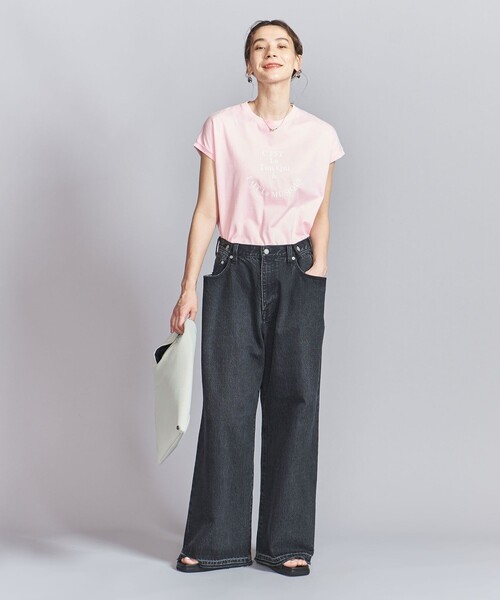 BEAUTY&YOUTH UNITED ARROWS(ビューティーアンドユースユナイテッドアローズ)の「コットン ロゴプリント フレンチスリーブ Tシャツ(Tシャツ/カットソー・レディース・ライトピンク/ホワイト/ダークグレー・FREE)」の14枚目の写真