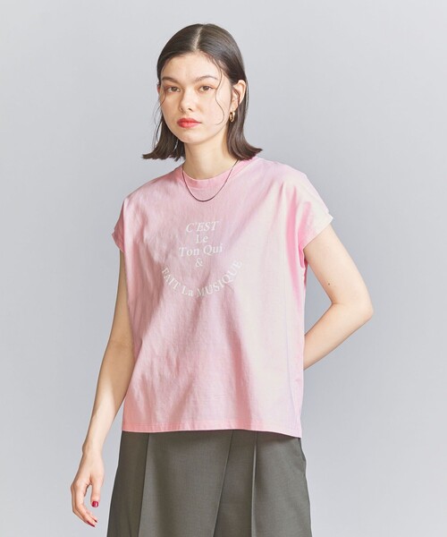 BEAUTY&YOUTH UNITED ARROWS(ビューティーアンドユースユナイテッドアローズ)の「コットン ロゴプリント フレンチスリーブ Tシャツ(Tシャツ/カットソー・レディース・ライトピンク/ホワイト/ダークグレー・FREE)」の16枚目の写真