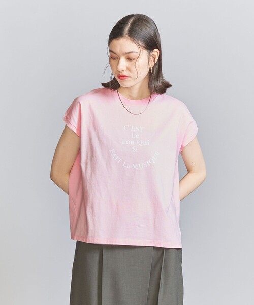 BEAUTY&YOUTH UNITED ARROWS(ビューティーアンドユースユナイテッドアローズ)の「コットン ロゴプリント フレンチスリーブ Tシャツ(Tシャツ/カットソー・レディース・ライトピンク/ホワイト/ダークグレー・FREE)」の17枚目の写真