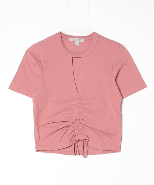 ALLSAINTS（オールセインツ）の「GIGI DRAWCORD CENTRE CROPPED T-SHIRT | GIGI ドローコード センター クロップド Tシャツ（Tシャツ/カットソー・レディース・ピンク系その他・4/10/8/6/12/2）」の7枚目の写真