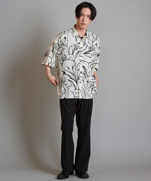 NO ID.(ノーアイディ)の「mhs2201-ハーフスリーブプリントBIG-SH シャツ(シャツ/ブラウス・メンズ・ブラック/ホワイト系その他2/ホワイト/ホワイト系その他/ブラック系その他4/ブラックミックス・ONE SIZE)」の13枚目の写真