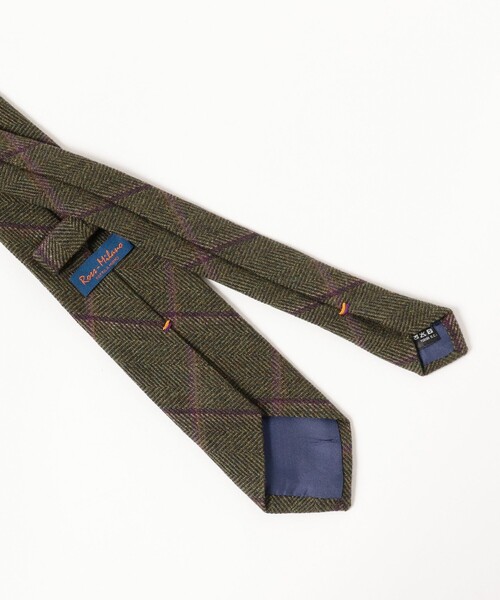 BEAMS F（ビームスエフ）の「ROSS MILANO / ウールカシミヤ チェック柄 ネクタイ（ネクタイ・メンズ・オリーブ・ONE SIZE）」の2枚目の写真