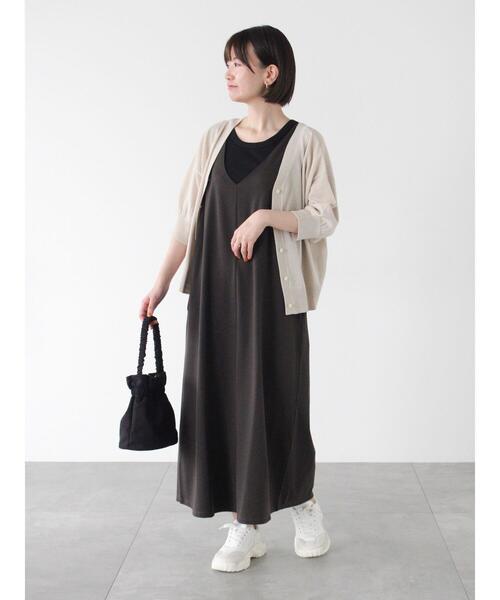 Lugnoncure（ルノンキュール）の「カルゼ2WAYジャンスカ（ワンピース・レディース・ベージュ/ブラック/チャコールグレー・F）」の3枚目の写真