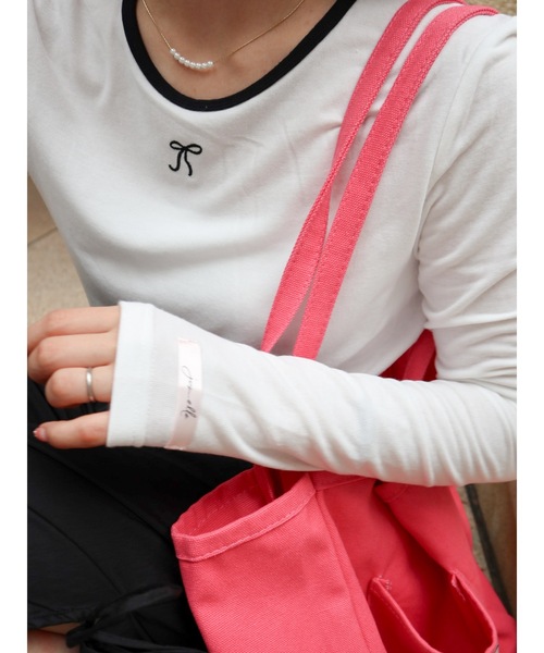 JUMELLE(ジュメロ)の「point smooth top(Tシャツ/カットソー・レディース・ピンク/ホワイト/ブラック・FREE)」の2枚目の写真