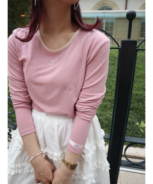 JUMELLE(ジュメロ)の「point smooth top(Tシャツ/カットソー・レディース・ピンク/ホワイト/ブラック・FREE)」の18枚目の写真