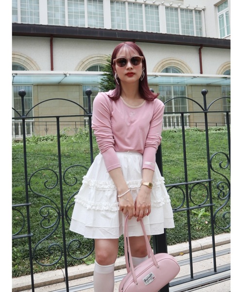 JUMELLE(ジュメロ)の「point smooth top(Tシャツ/カットソー・レディース・ピンク/ホワイト/ブラック・FREE)」の4枚目の写真