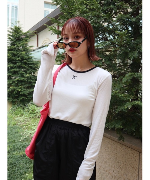 JUMELLE(ジュメロ)の「point smooth top(Tシャツ/カットソー・レディース・ピンク/ホワイト/ブラック・FREE)」の13枚目の写真