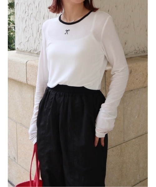 JUMELLE(ジュメロ)の「point smooth top(Tシャツ/カットソー・レディース・ピンク/ホワイト/ブラック・FREE)」の11枚目の写真